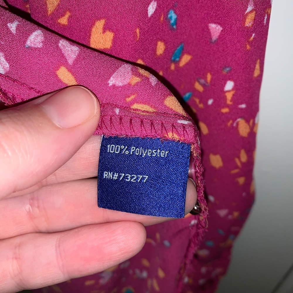 Pink/ Multi Color Long Sleeve Blouse Size Large - Picture 5 of 7